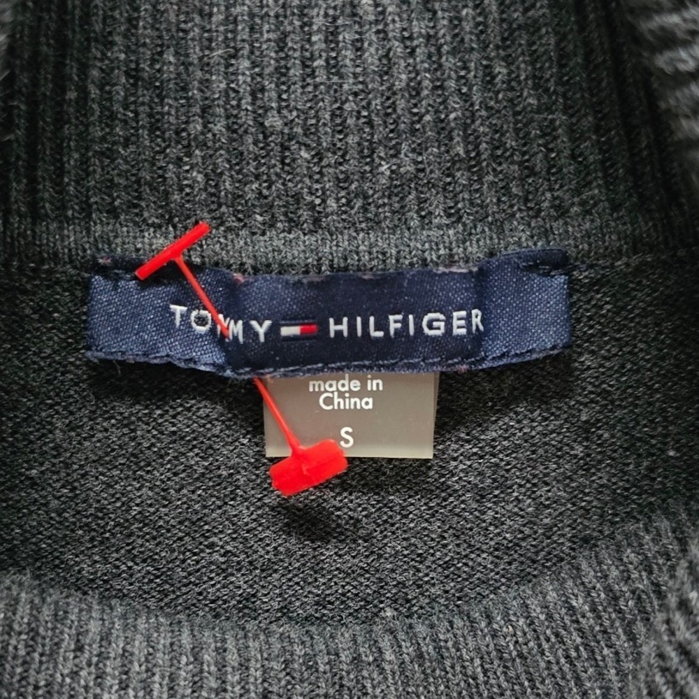 Tommy Hilfiger Gray Turtleneck Sweater Dress Racing Stripe Long Sleeve Knit - Picture 9 of 9